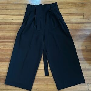COS Cropped Paperbag waist wide legged cropped crepe pants